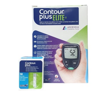 ПРОМО АПАРАТ ЗА КР. ЗАХАР ГЛЮКОМЕР CONTOUR PLUS ELITE + 1 оп. ТЕСТ ЛЕНТИ х 50бр.